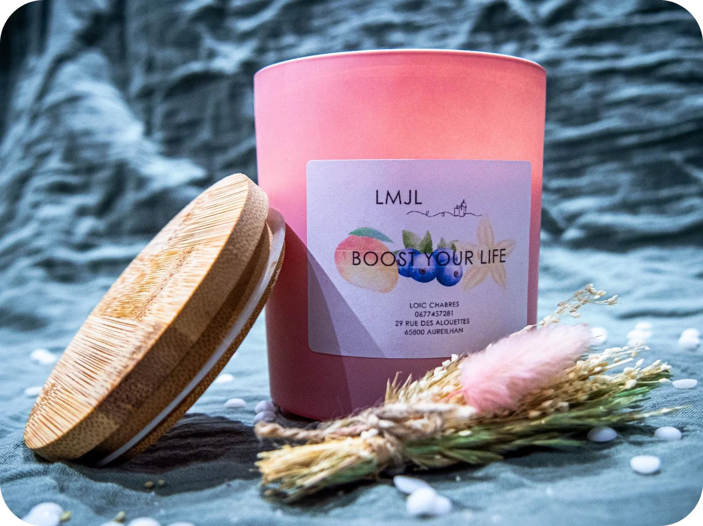 Bougie pot rose boost your life