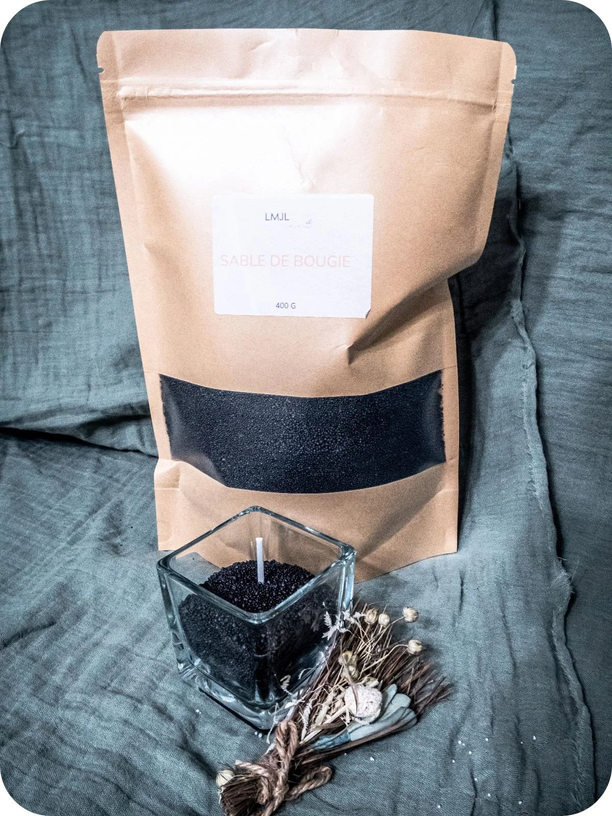 Sable de bougie noir 